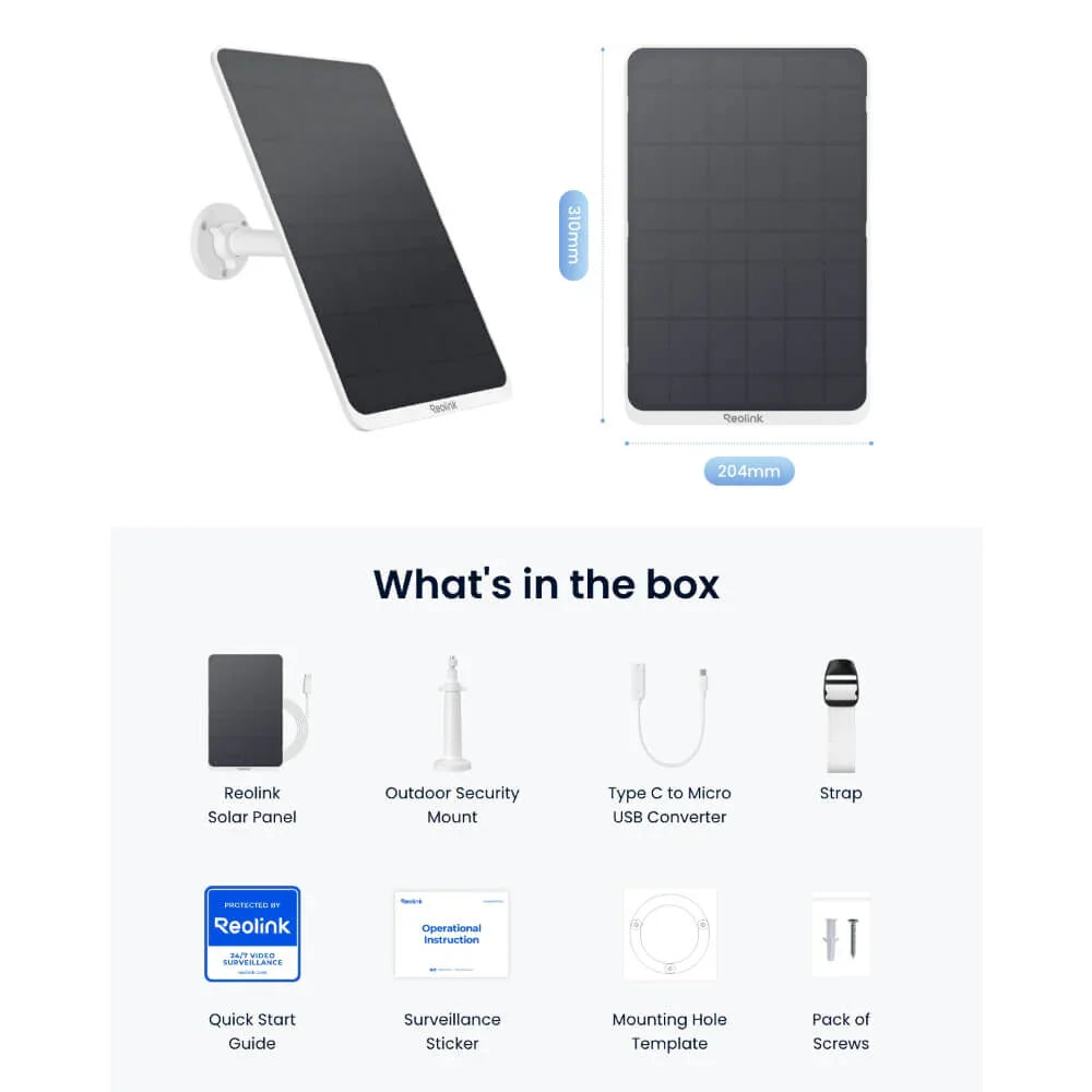Reolink Solar Panel 3 (White): 12V Sustainable Power Solution - Reolinkstore