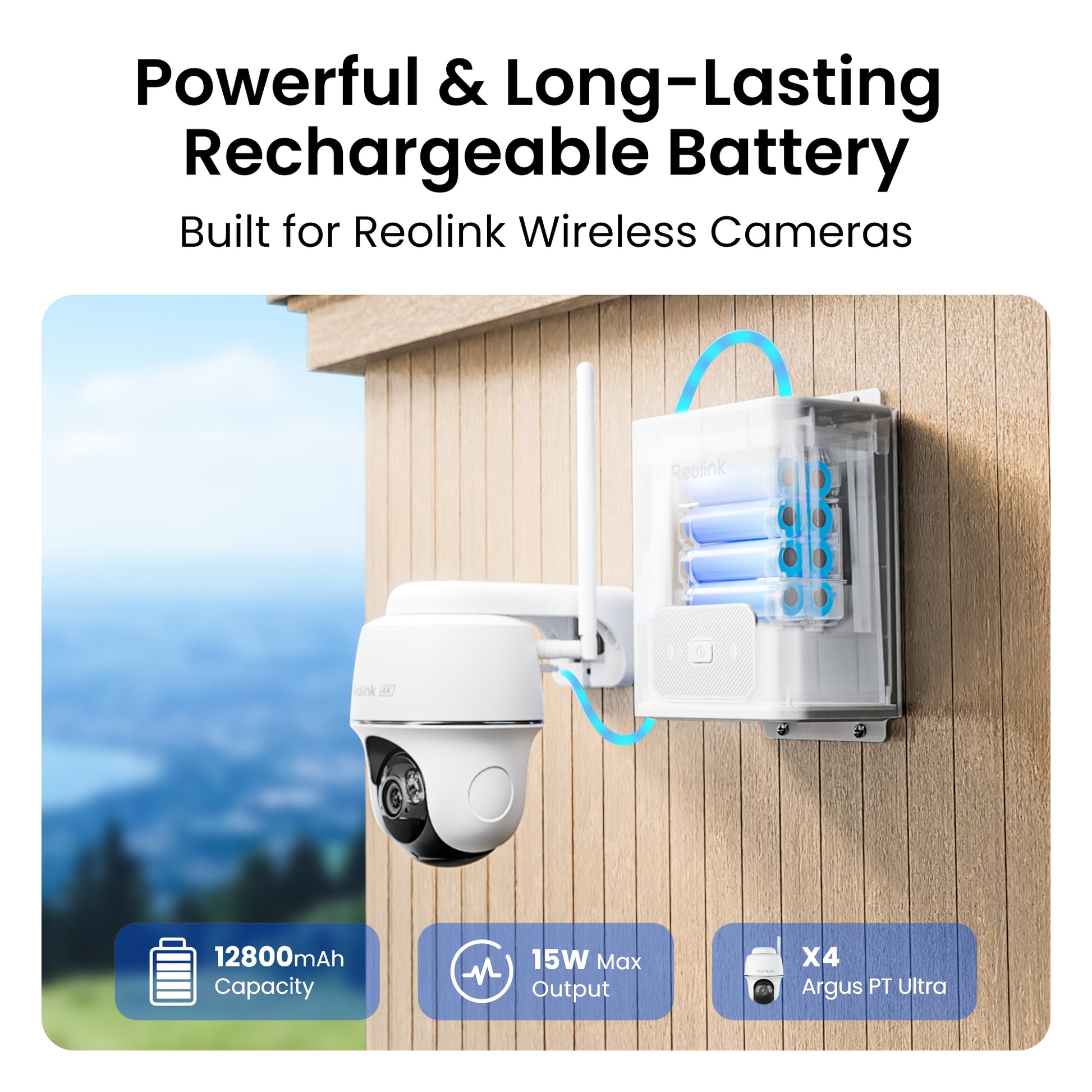 Reolink RLA-BP1 : 12800mAh Long-Lasting Battery Pack for Outdoor Use