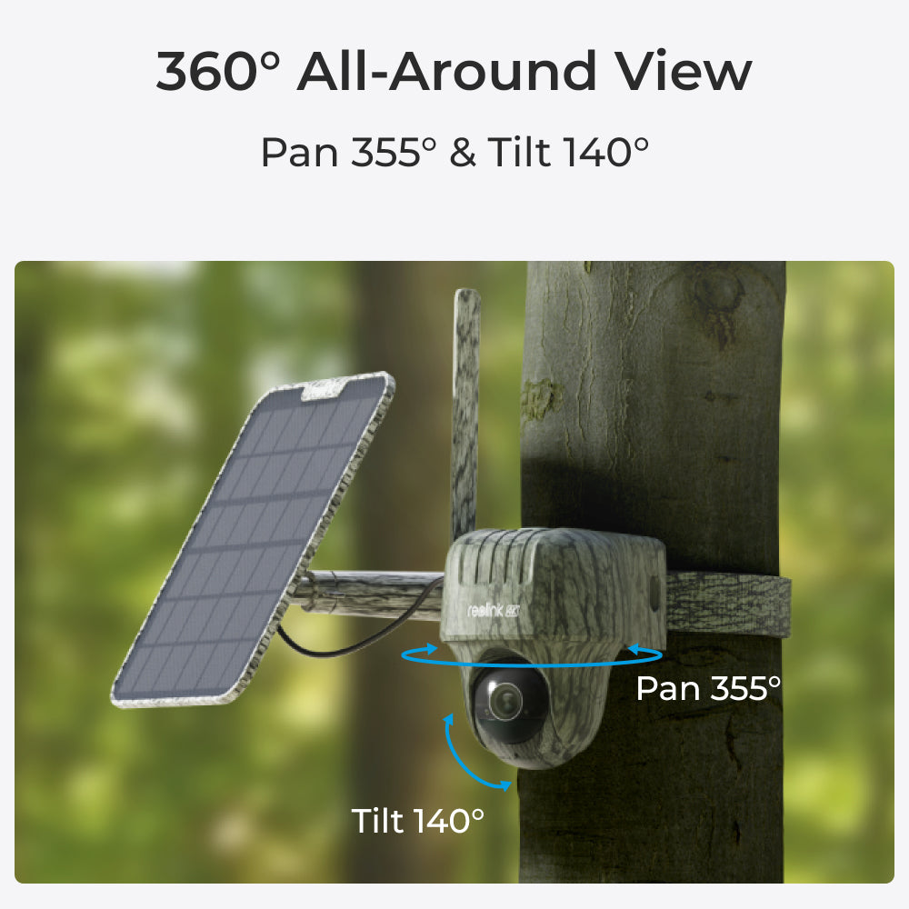 Reolink Go Ranger PT : First 4K 4G LTE Wildlife Camera with 360° All-Around View
