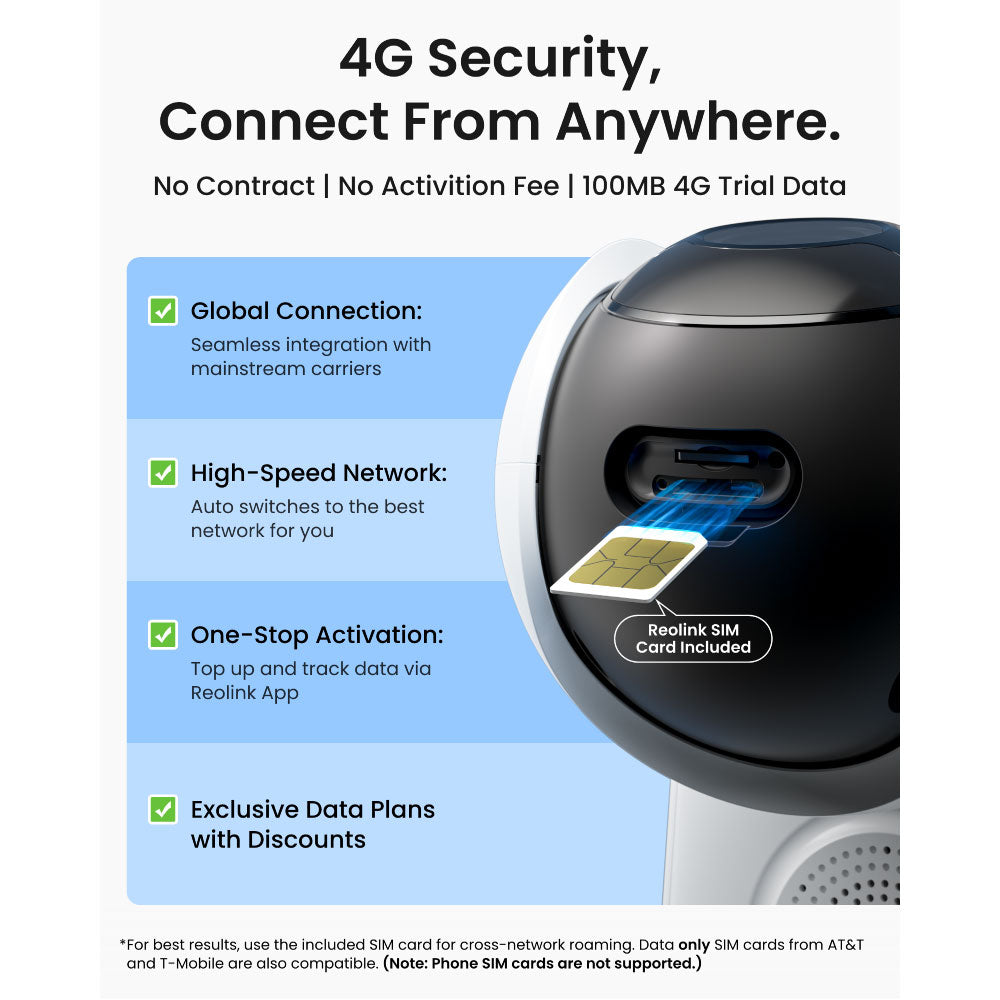 Reolink Altas Go PT: 2K 4G LTE 360° PT Battery/Solar Security Camera