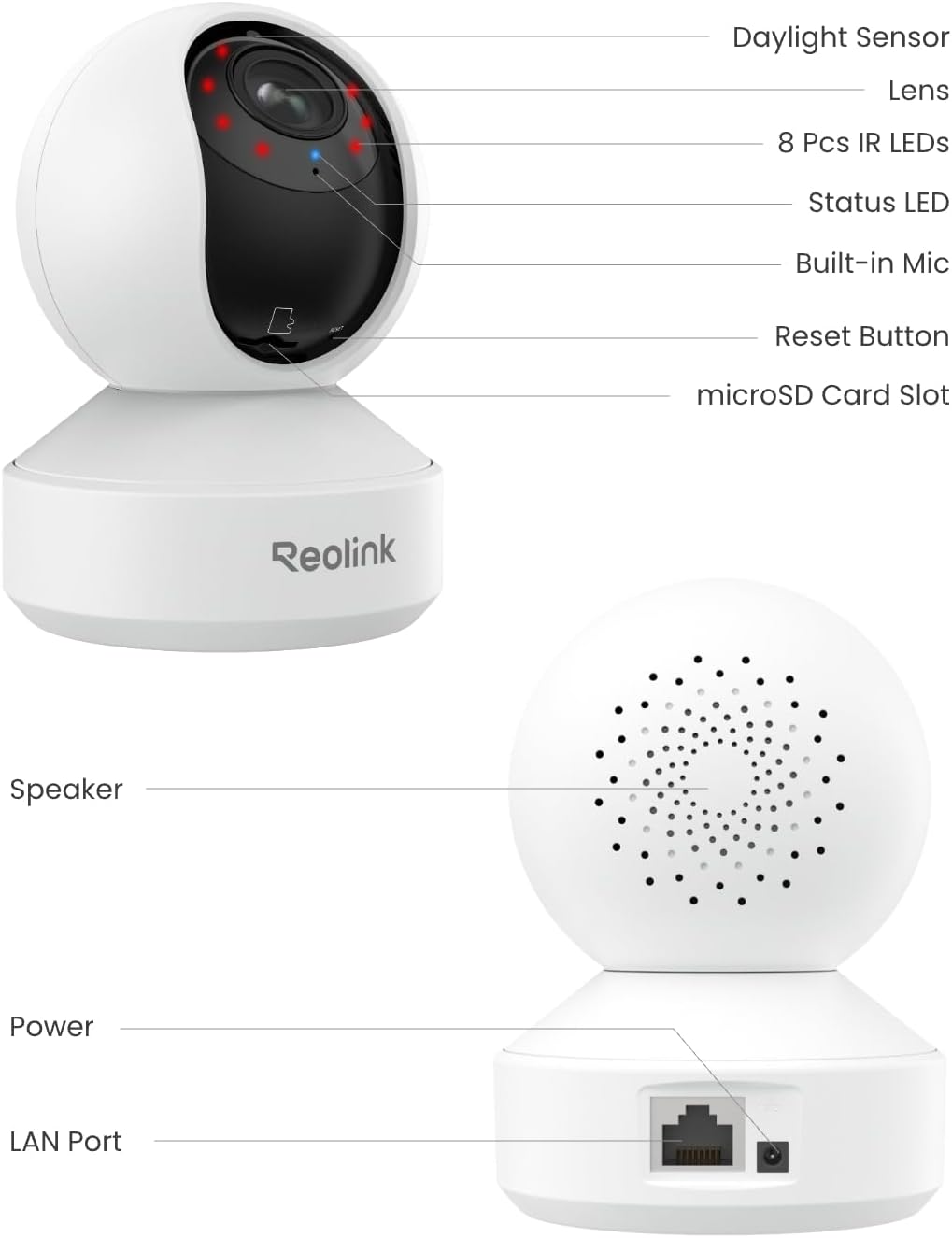 Reolink E1 Zoom: 4K 8MP Dual-Band Wi-Fi 6 PTZ Indoor Camera with Auto Tracking