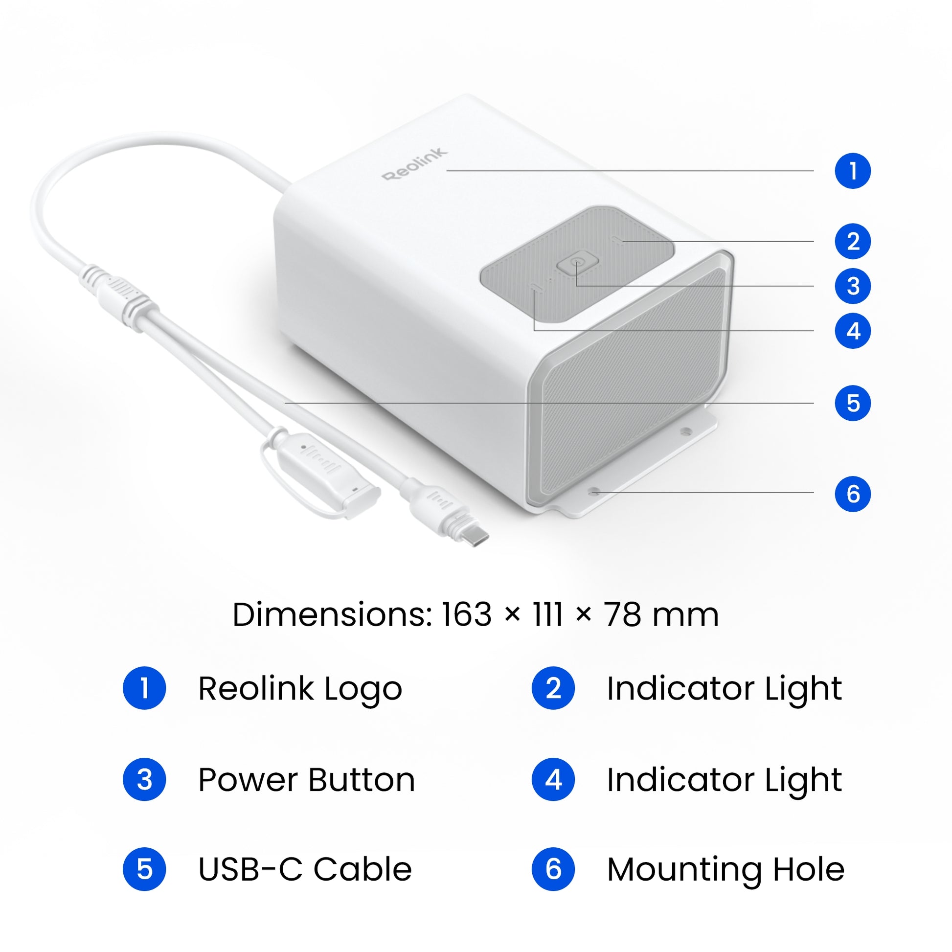 Reolink RLA-BP1 : 12800mAh Long-Lasting Battery Pack for Outdoor Use