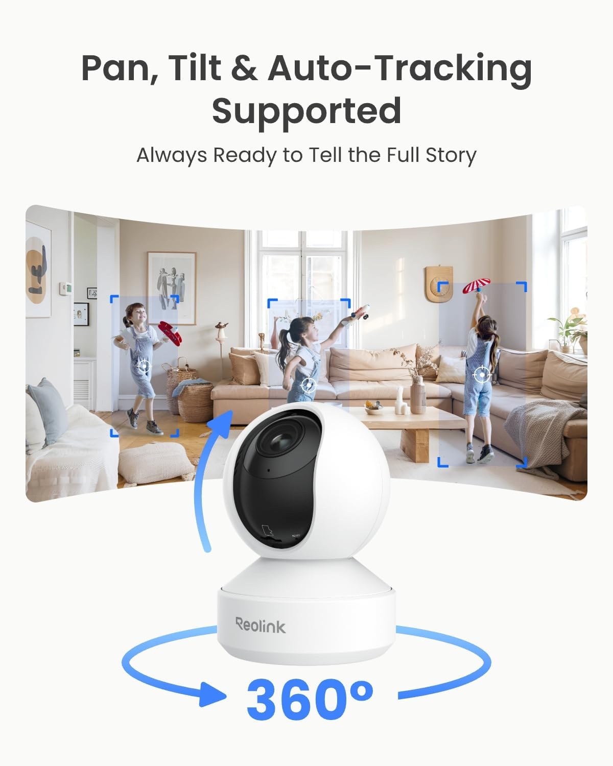 Reolink E1 Zoom: 4K 8MP Dual-Band Wi-Fi 6 PTZ Indoor Camera with Auto Tracking