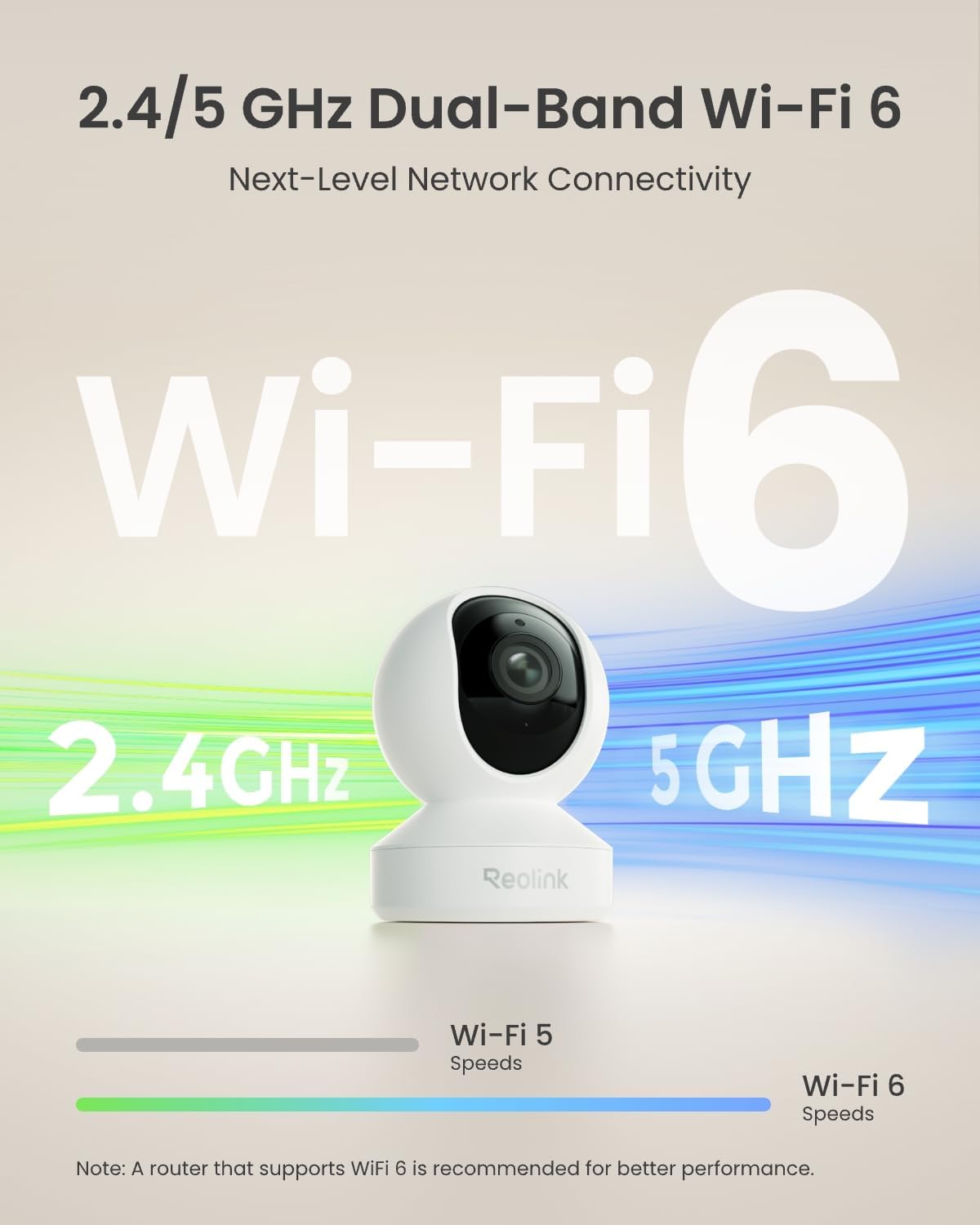 Reolink E1 Zoom: 4K 8MP Dual-Band Wi-Fi 6 PTZ Indoor Camera with Auto Tracking