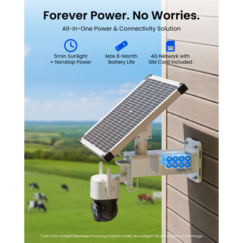 Reolink Trackmix LTE Plus 2 with Solar Panel: 4G Dual-Lens Battery Security Camera