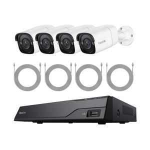 Reolink NVS8-5MB4 : Smart PoE NVR System with 4 5MP Cameras for 24/7 Recording