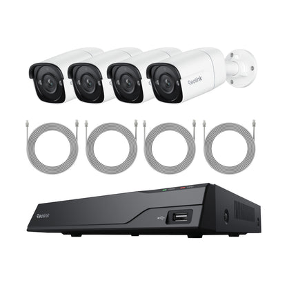 Reolink NVS8-5MB4 : Smart PoE NVR System with 4 5MP Cameras for 24/7 Recording